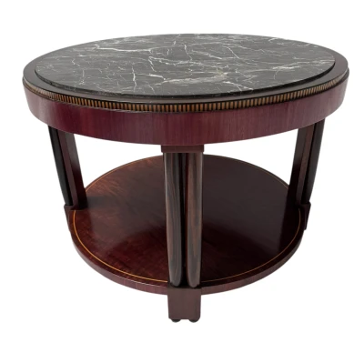 French Art Deco Coffee Table or Cocktail Table with Marble Top, 1930s